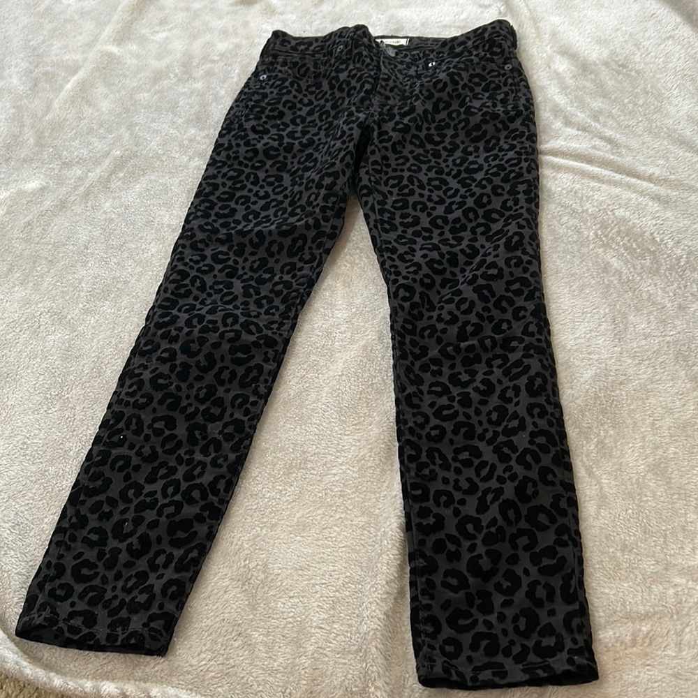 Madewell mid rise leopard print skinny jeans